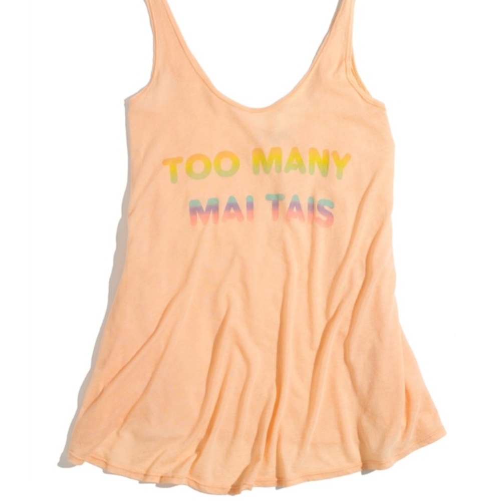 Wildfox too many mai tais indiana tank coral shell